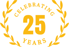 Celebrating 25 years badge